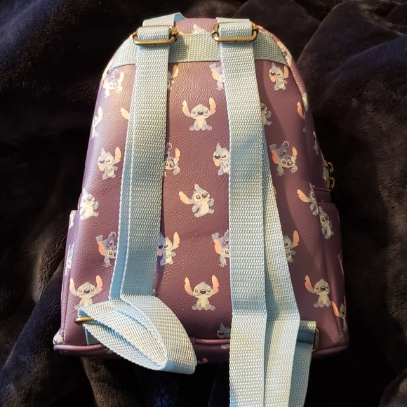 Disney Loungefly Stitch purple/blue mini backpack - Picture 3 of 7
